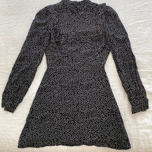 REFORMATION Black Mini Dress with Small Flowers